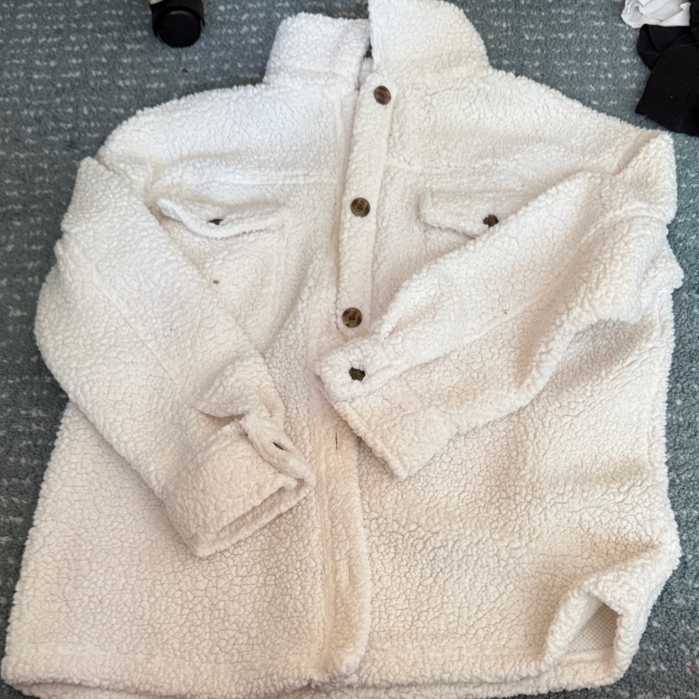 32 Degrees Women's White Sherpa Jacket
